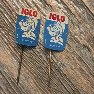 Vintage IGLO Popeye Dutch Frozen Food Lapel Hat Pin Stick Pin Tin